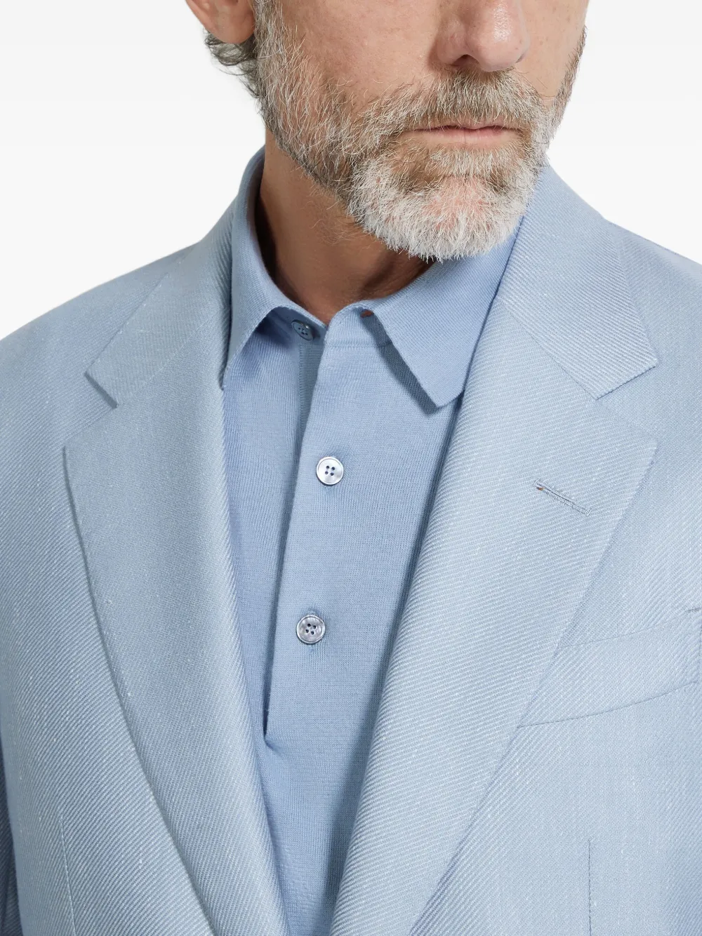 Zegna Single-breasted Blazer In Blue