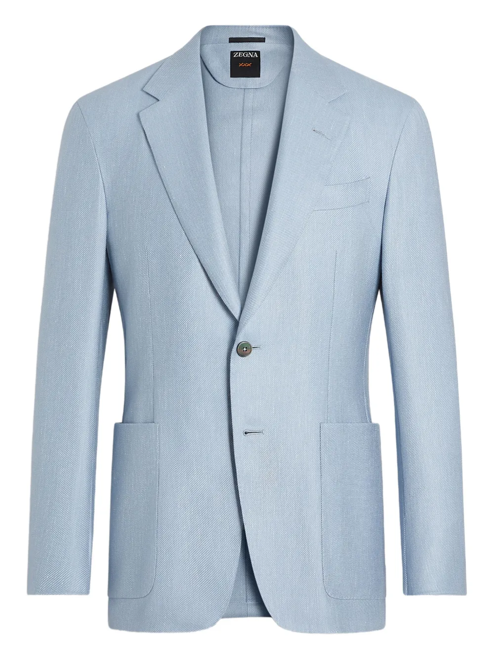 Zegna Single-breasted Blazer In Blue