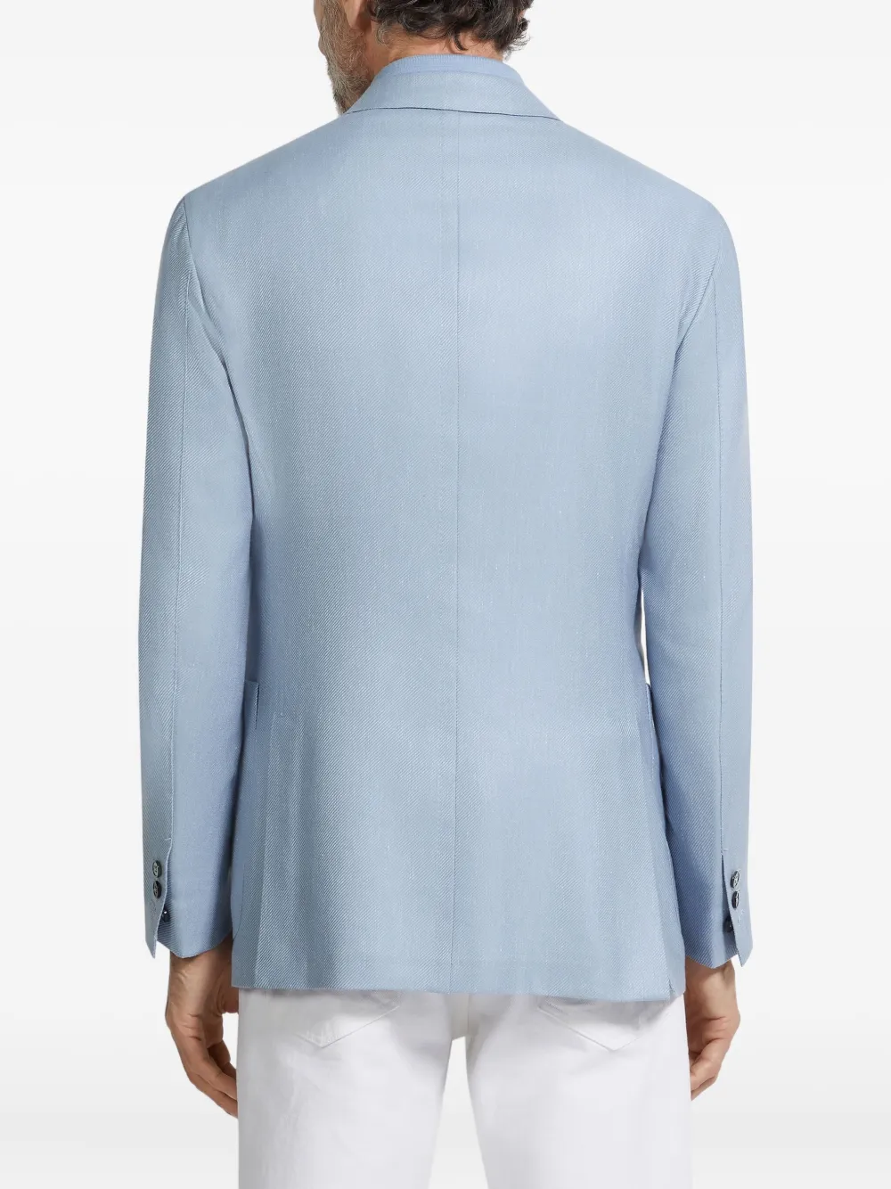 Zegna Single-breasted Blazer In Blue