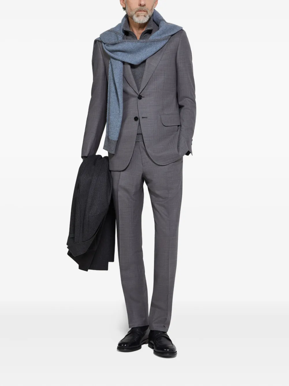 Zegna Centoventimila Wool Suit In Gray