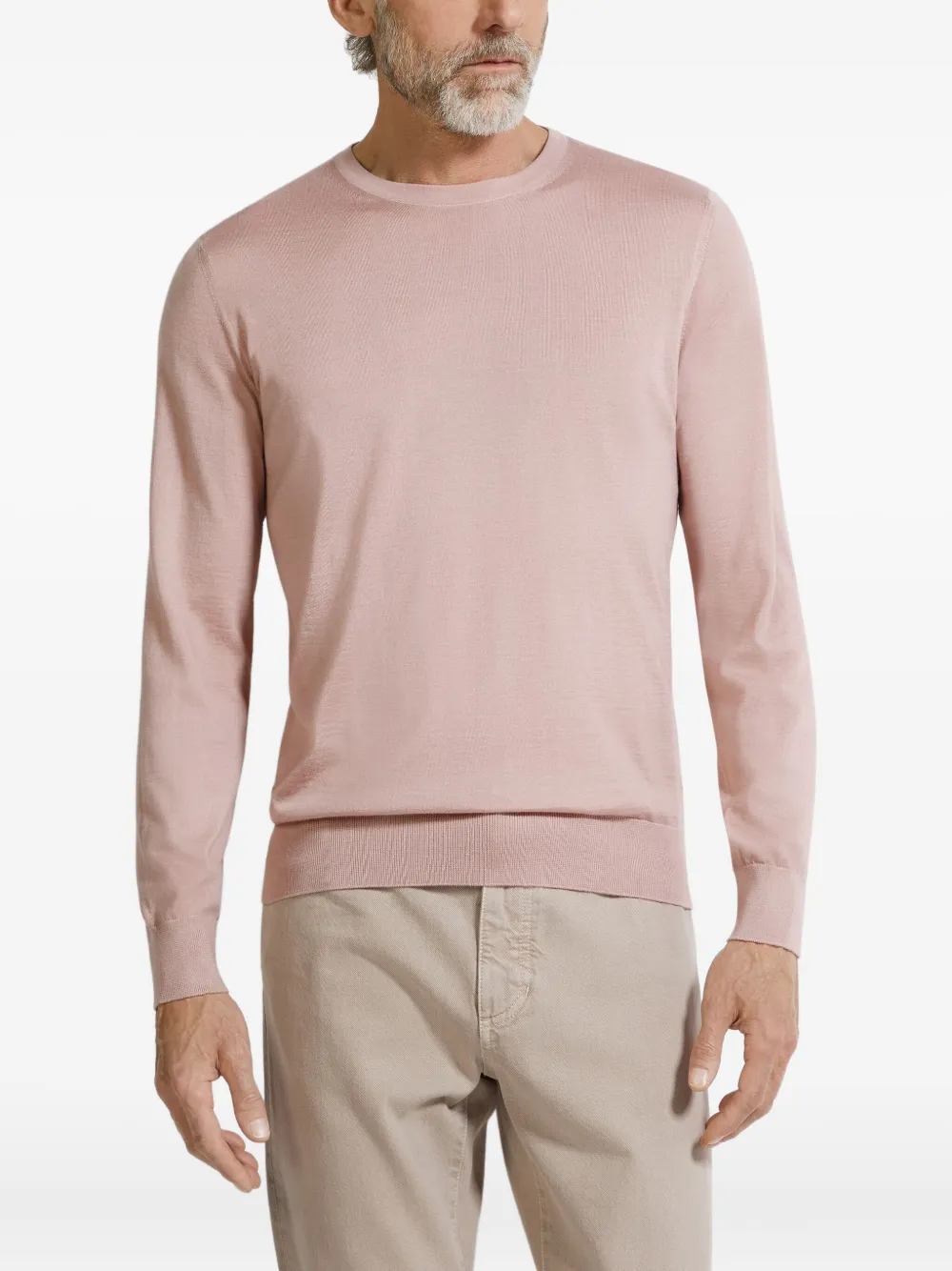 Zegna Crewneck Sweater In Pink