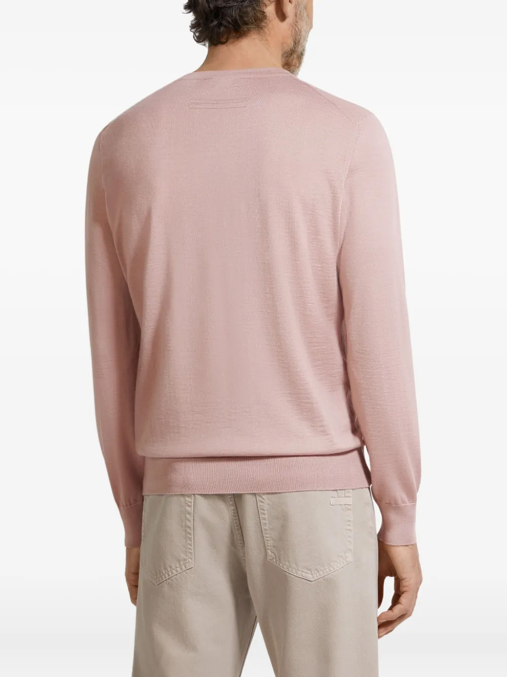 Zegna Crewneck Sweater In Pink