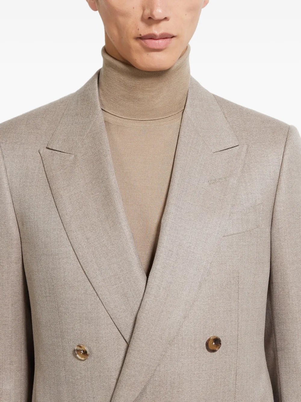 Zegna Jack met dubbele rij knopen Bruin