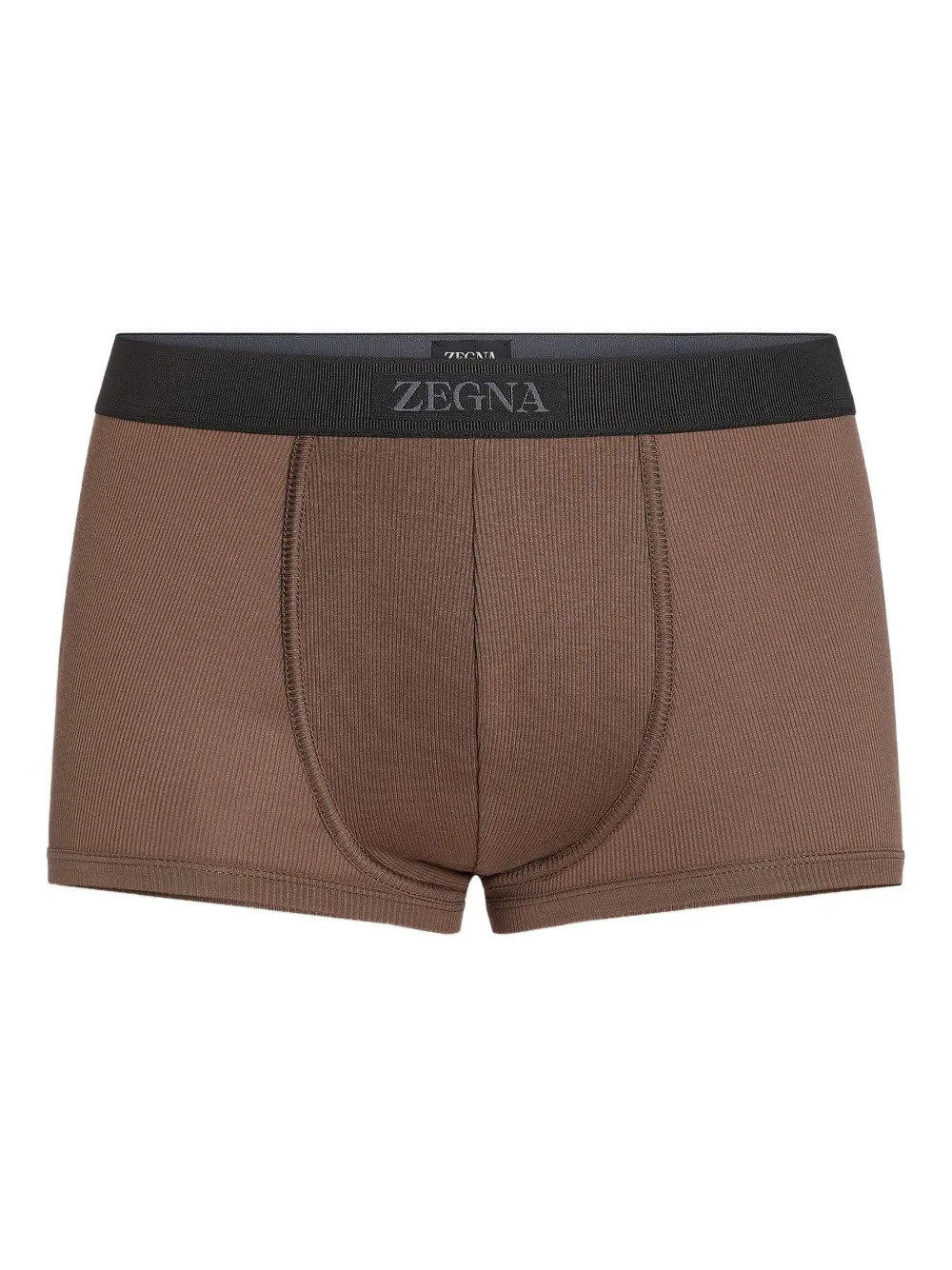 Zegna ribbed cotton boxers | Brown | Image 1