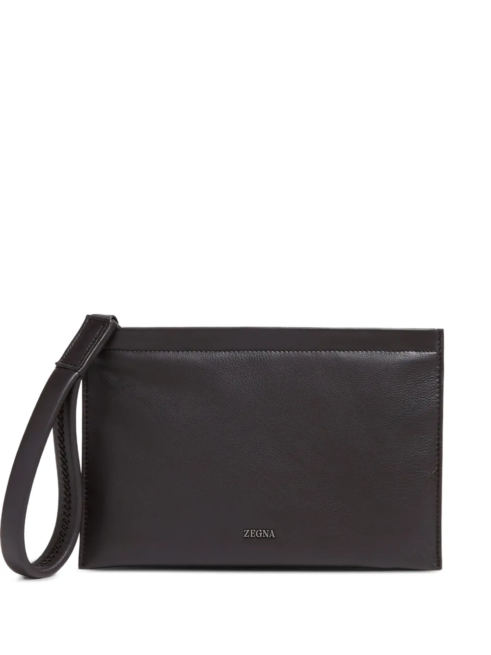 Zegna leather clutch bag | Brown | Image 1