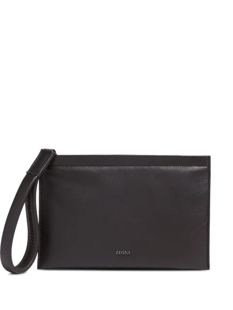 Zegna leather clutch bag