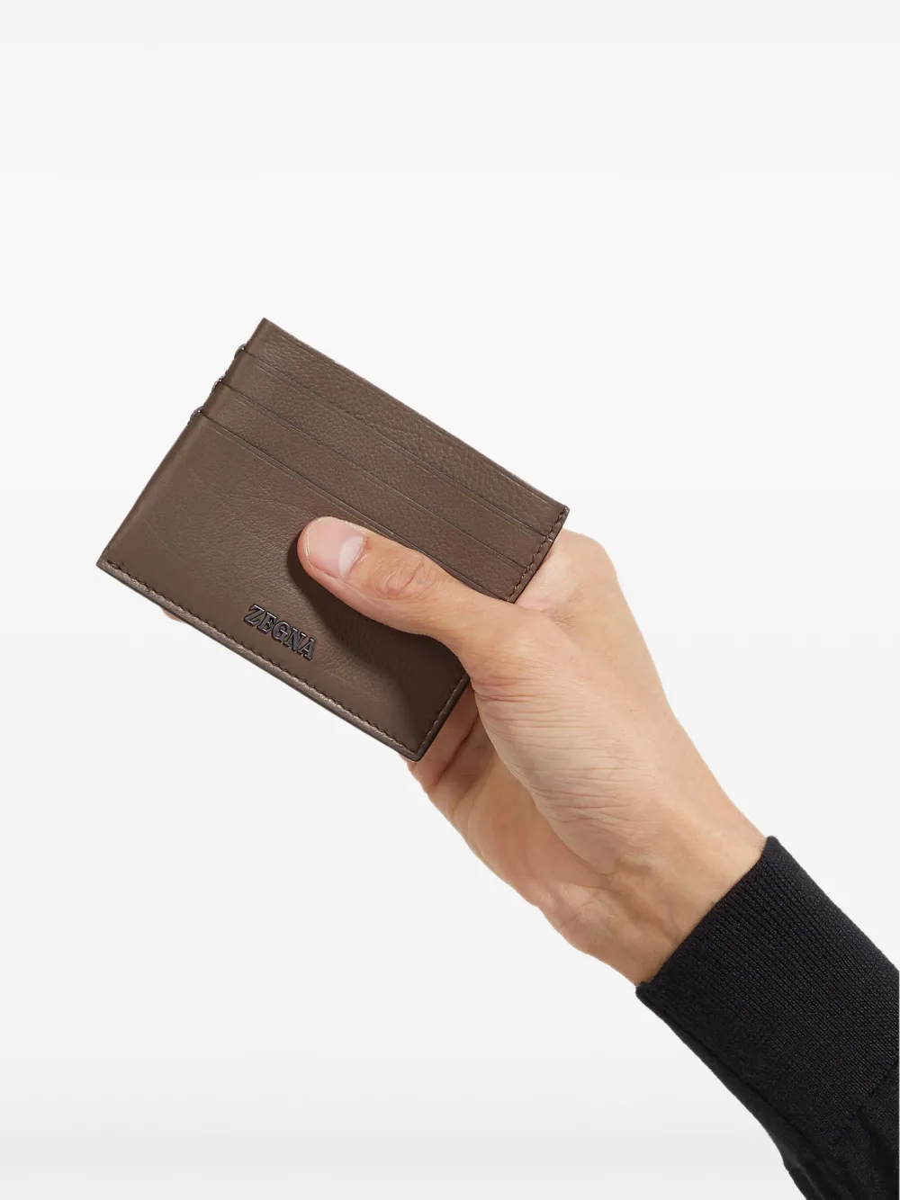 Zegna Leren pasjeshouder Bruin