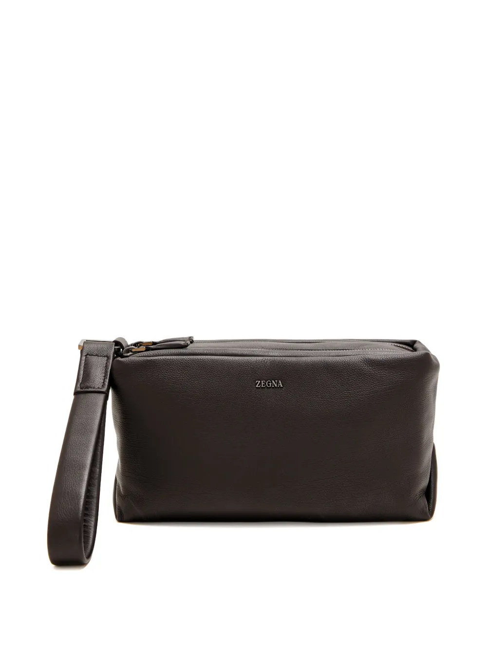 Zegna Secondskin Pouch Bag In Brown