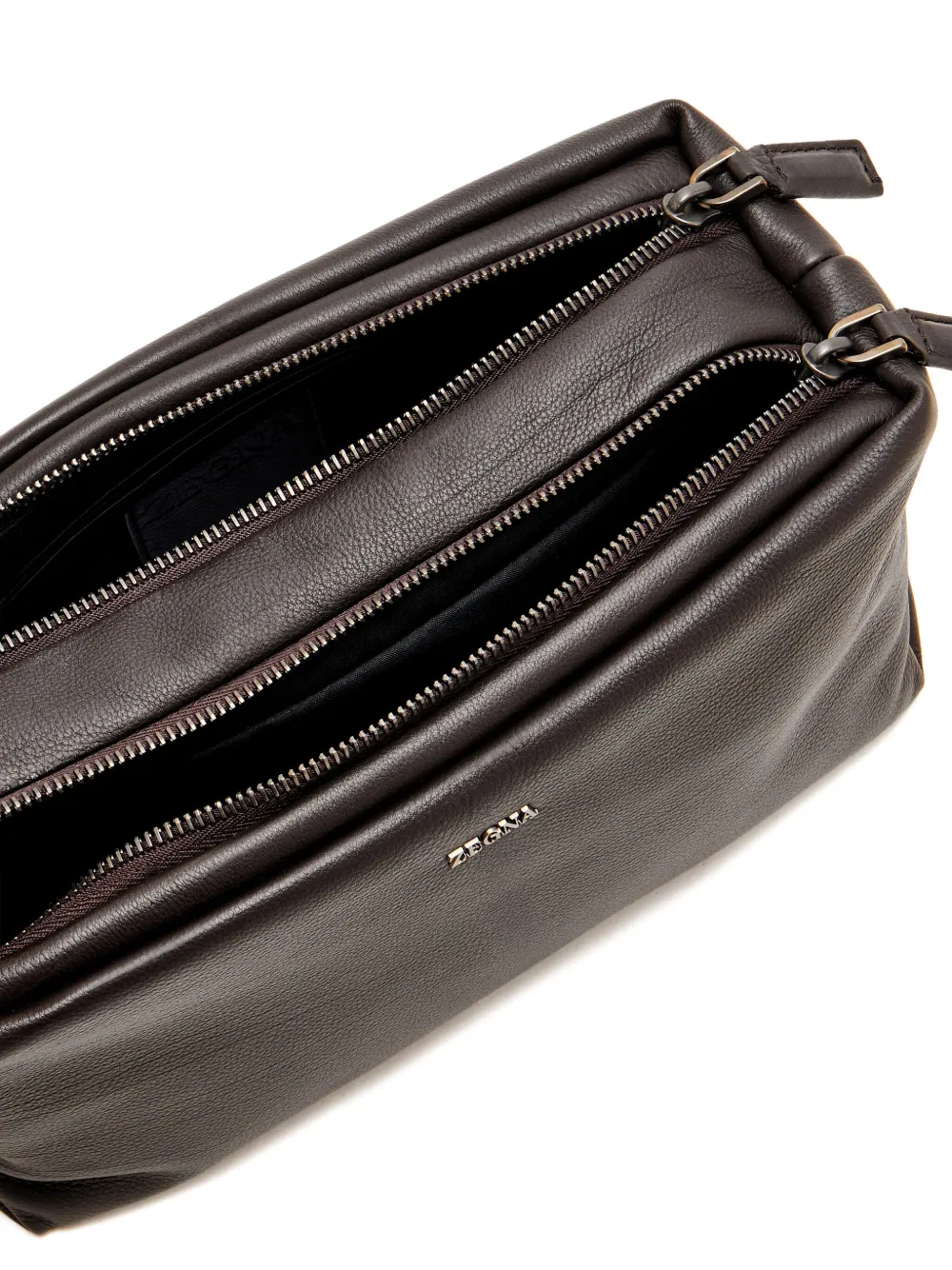 Zegna Secondskin Pouch Bag In Brown