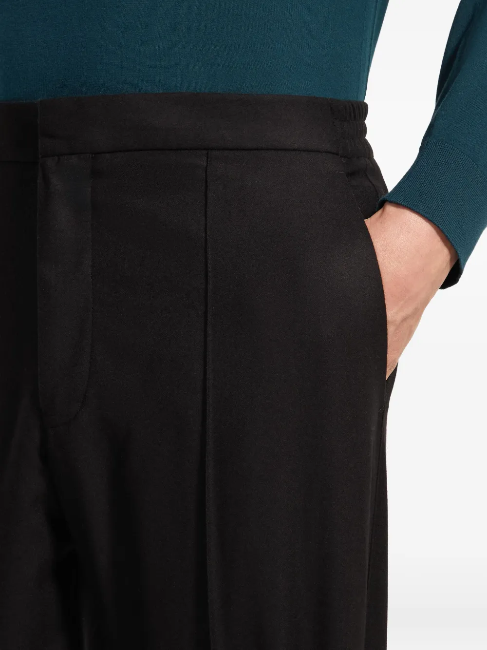 Zegna Broek met elastische tailleband Blauw