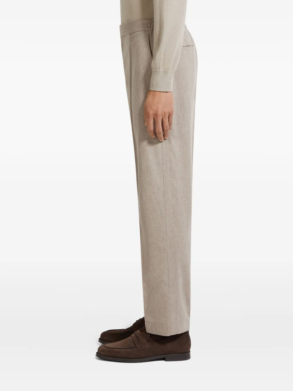 Zegna Oasi Lino Regular Fit Linen Trousers In Neutral