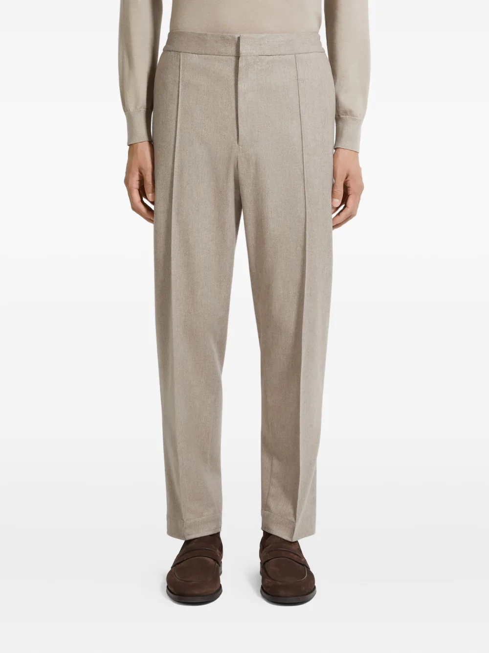 Zegna Oasi Lino Regular Fit Linen Trousers In Neutral