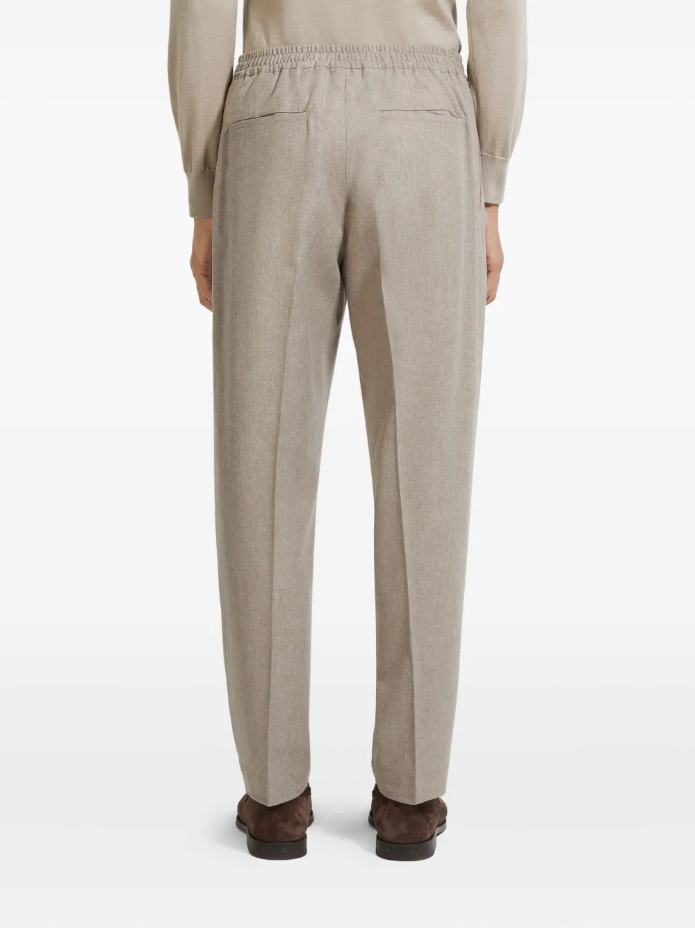 Zegna Oasi Lino Regular Fit Linen Trousers In Neutral