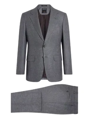 Zegna Trofeo 600 single-breasted wool-silk Suit | Black | FARFETCH