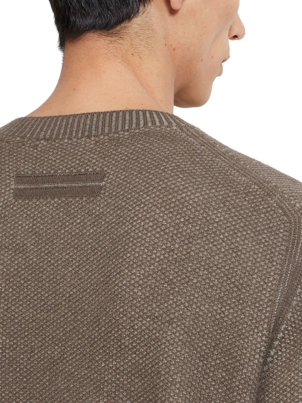 Zegna Crewneck Cashmere Sweater In Brown