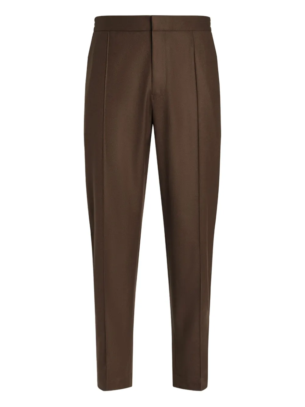 Zegna pleated wool-blend trousers | Brown | Image 1