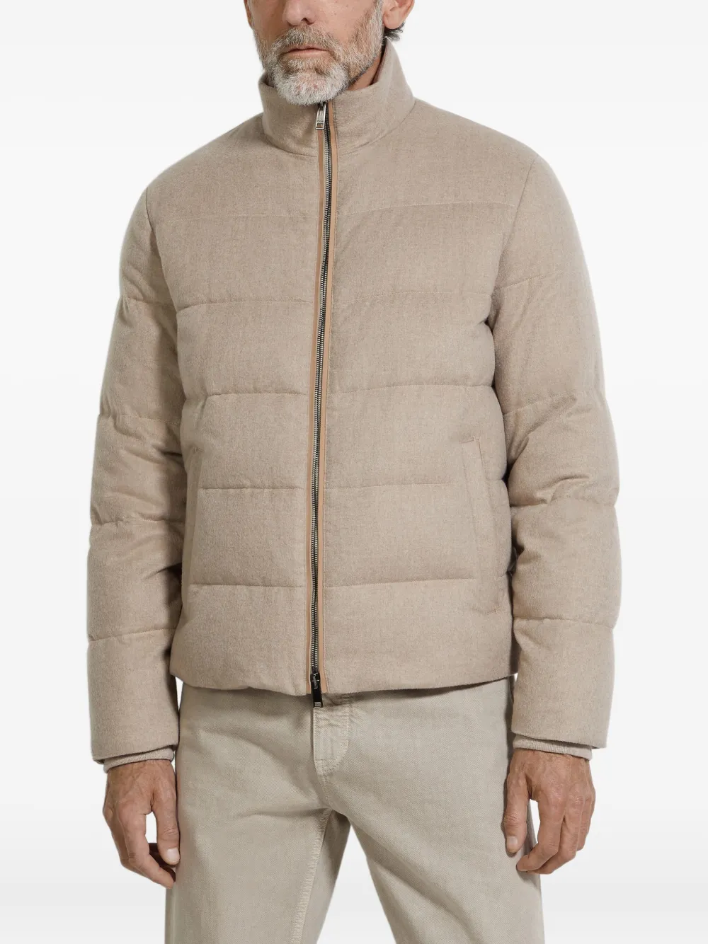 Zegna Oasi gewatteerd kasjmier jack Beige