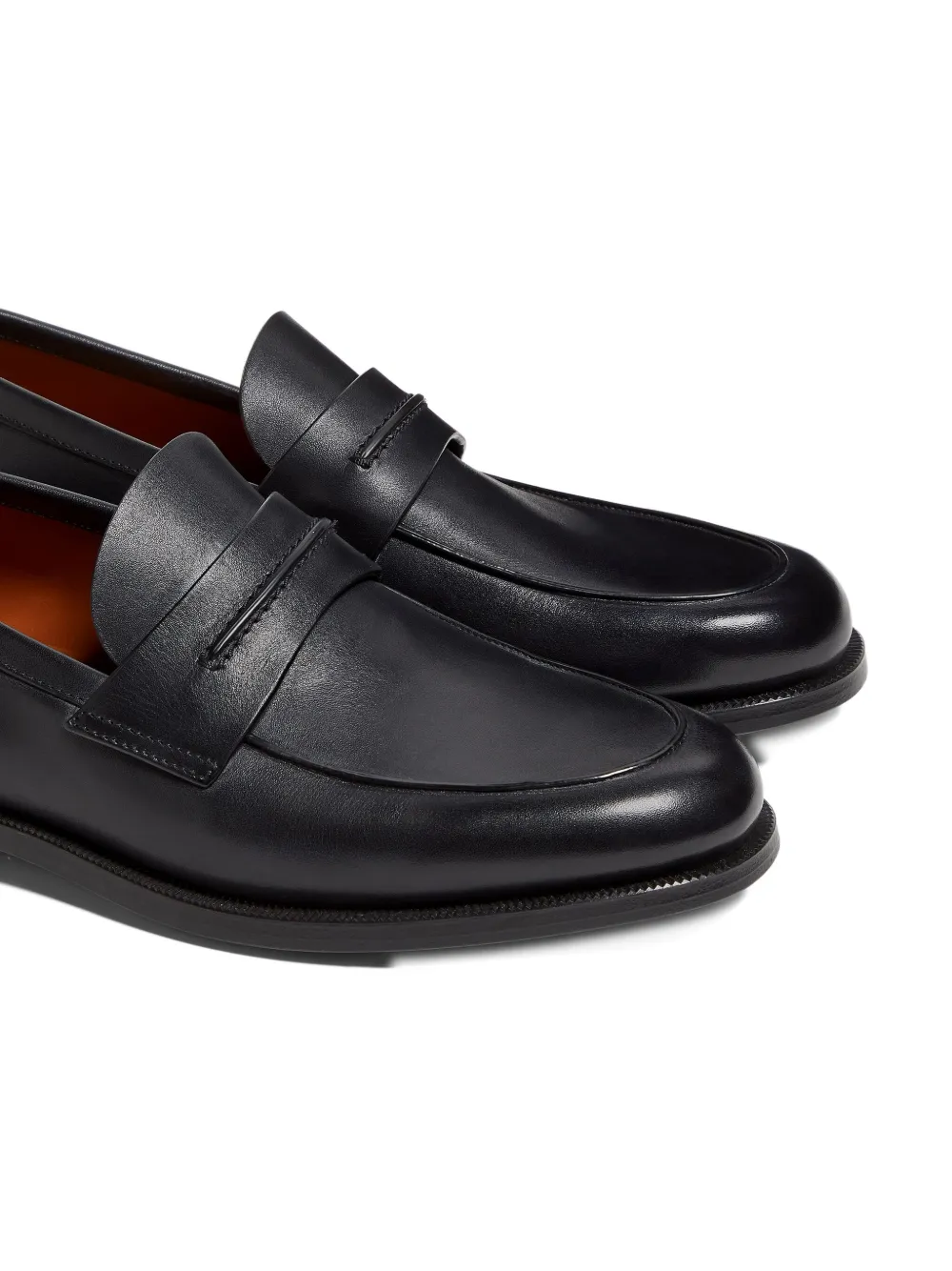 Zegna Leren loafers Zwart