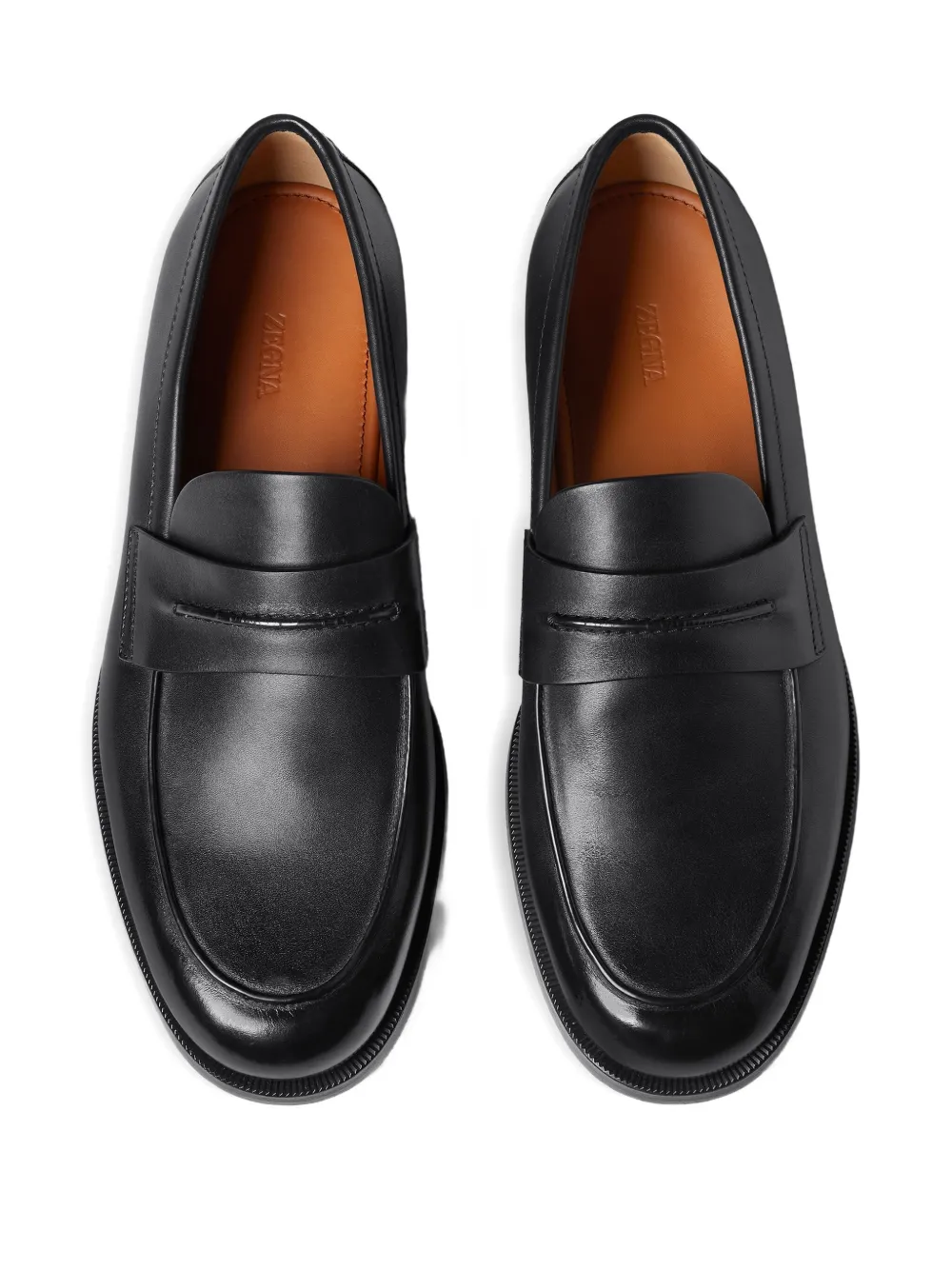 Zegna Leren loafers Zwart