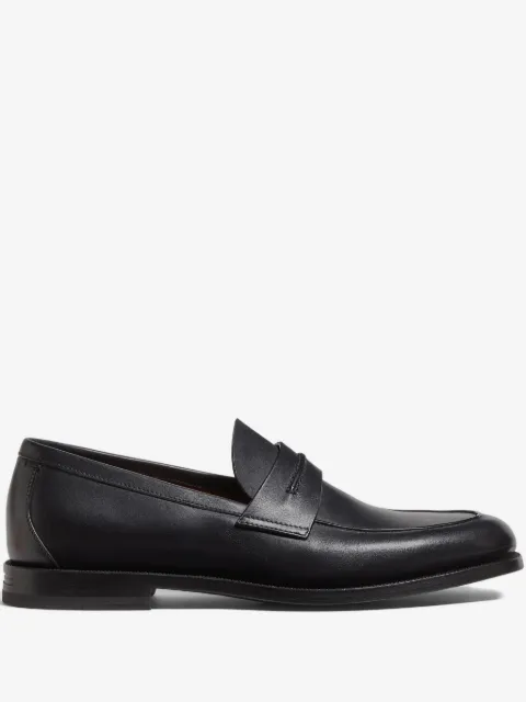 Zegna leather penny-slot loafers