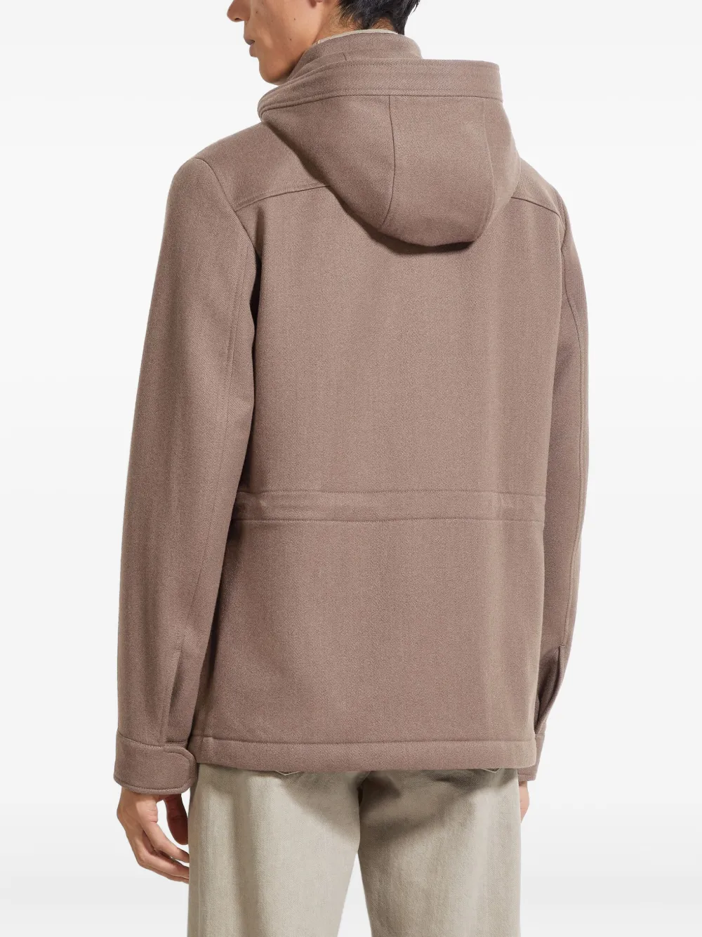Zegna Concealed-fastening Hooded Jacket In Multi