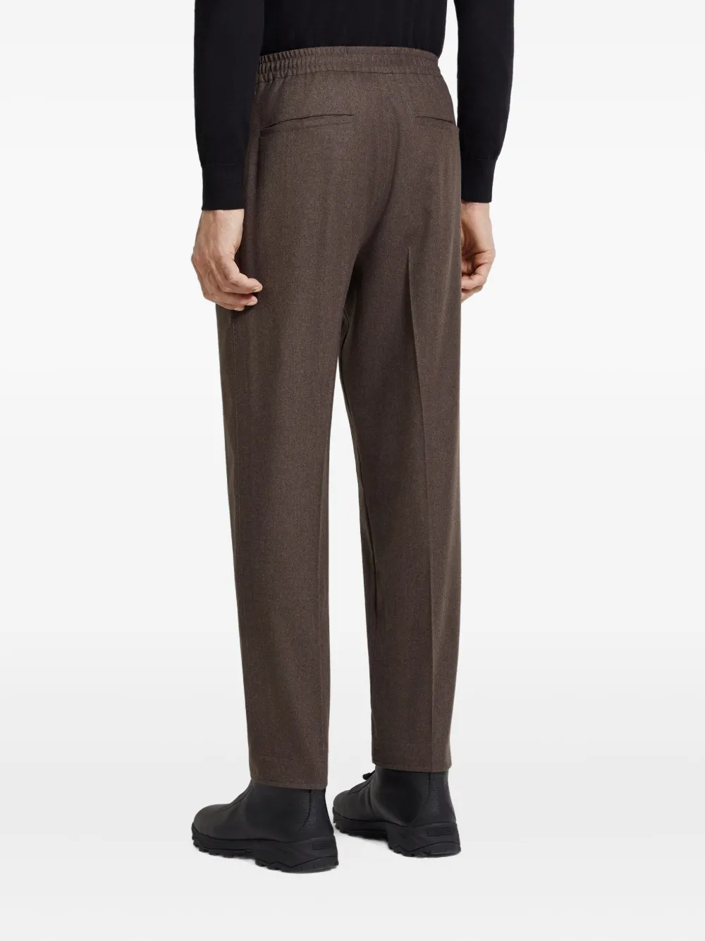 Zegna Broek met elastische tailleband Bruin