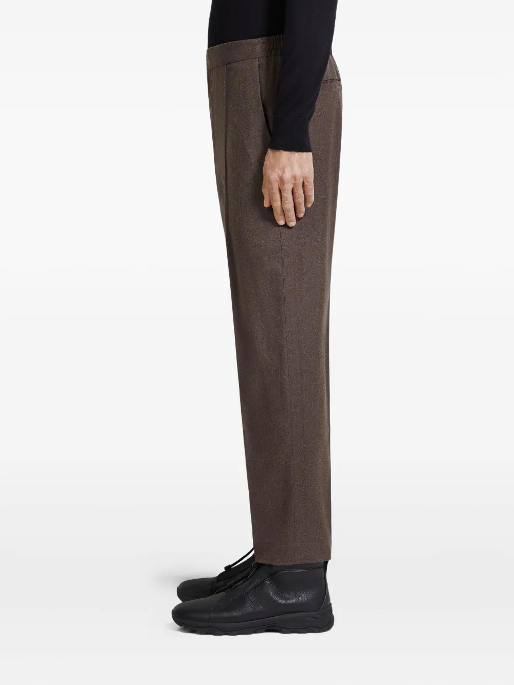 Zegna Broek met elastische tailleband Bruin