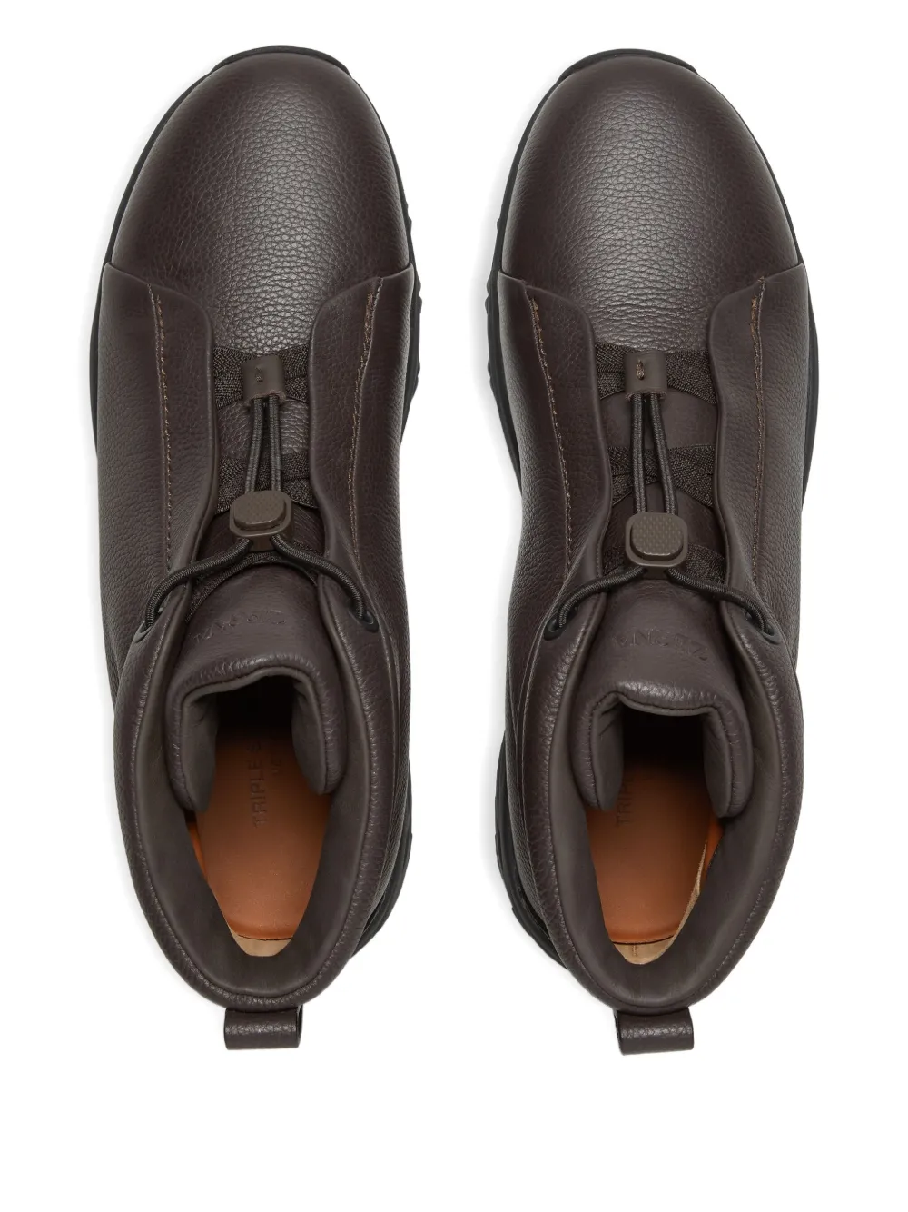  Zegna Triple Stitch Vetta Boots - Brown 