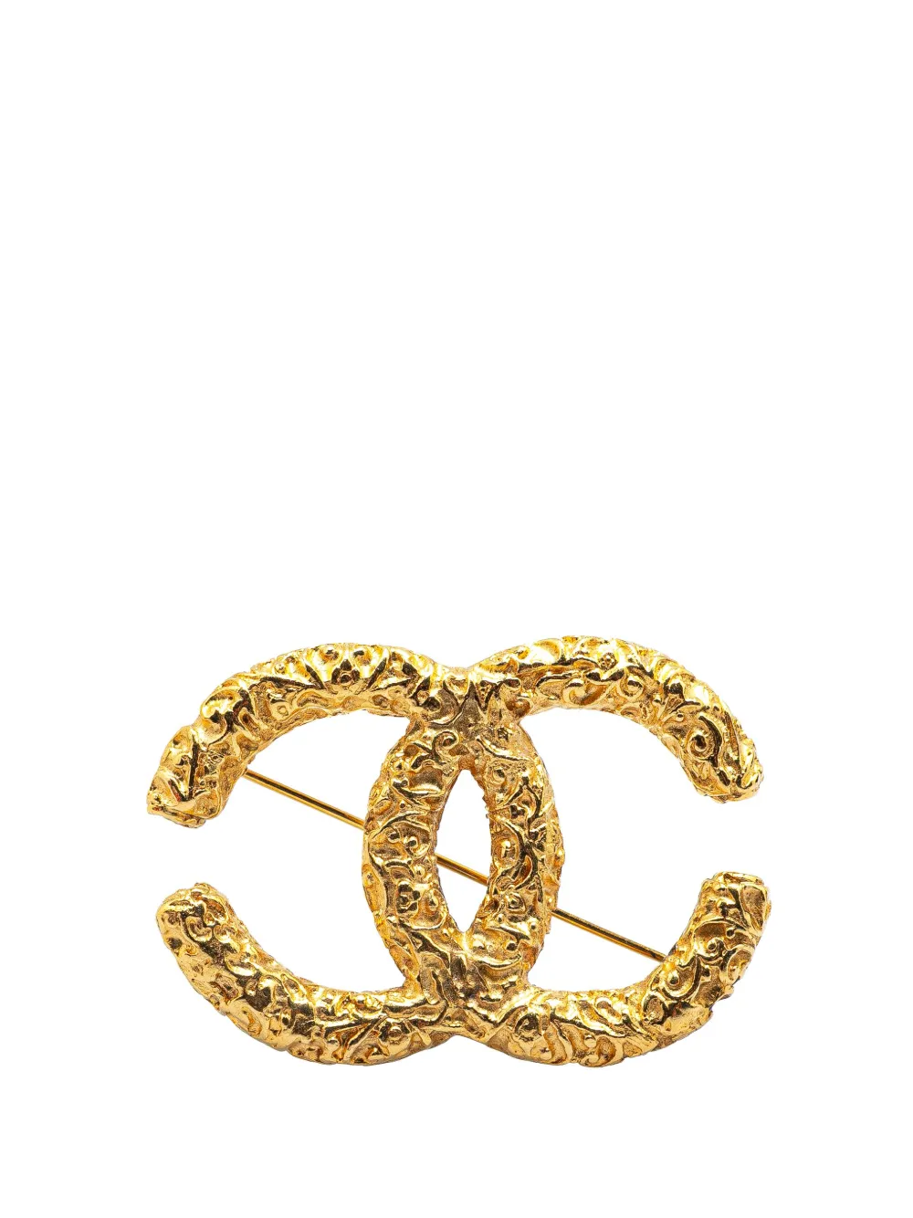 CHANEL Pre-Owned 1993 ゴールドプレーテッド ココマーク コスチュームブローチ - ゴールドトーン CHANEL Pre-Owned 1993 ゴールドプレーテッド ココマーク コスチュームブローチ - ゴールドトーン