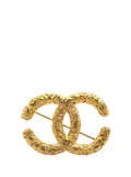 CHANEL Pre-Owned 1993 Gold Plated CC Logo Brooch costume brooch
