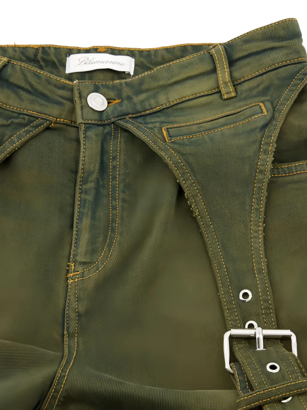 Blumarine Boyfriend Buckles jeans Groen