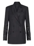 Brunello Cucinelli pinstripe sequin-embellished blazer - Grey