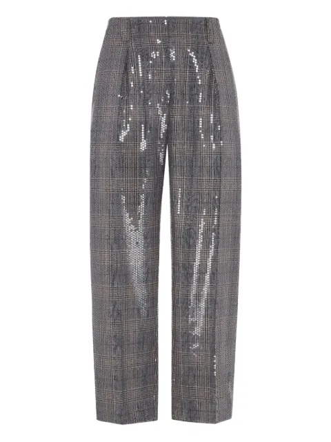 Brunello Cucinelli pantalones bordados con lentejuelas