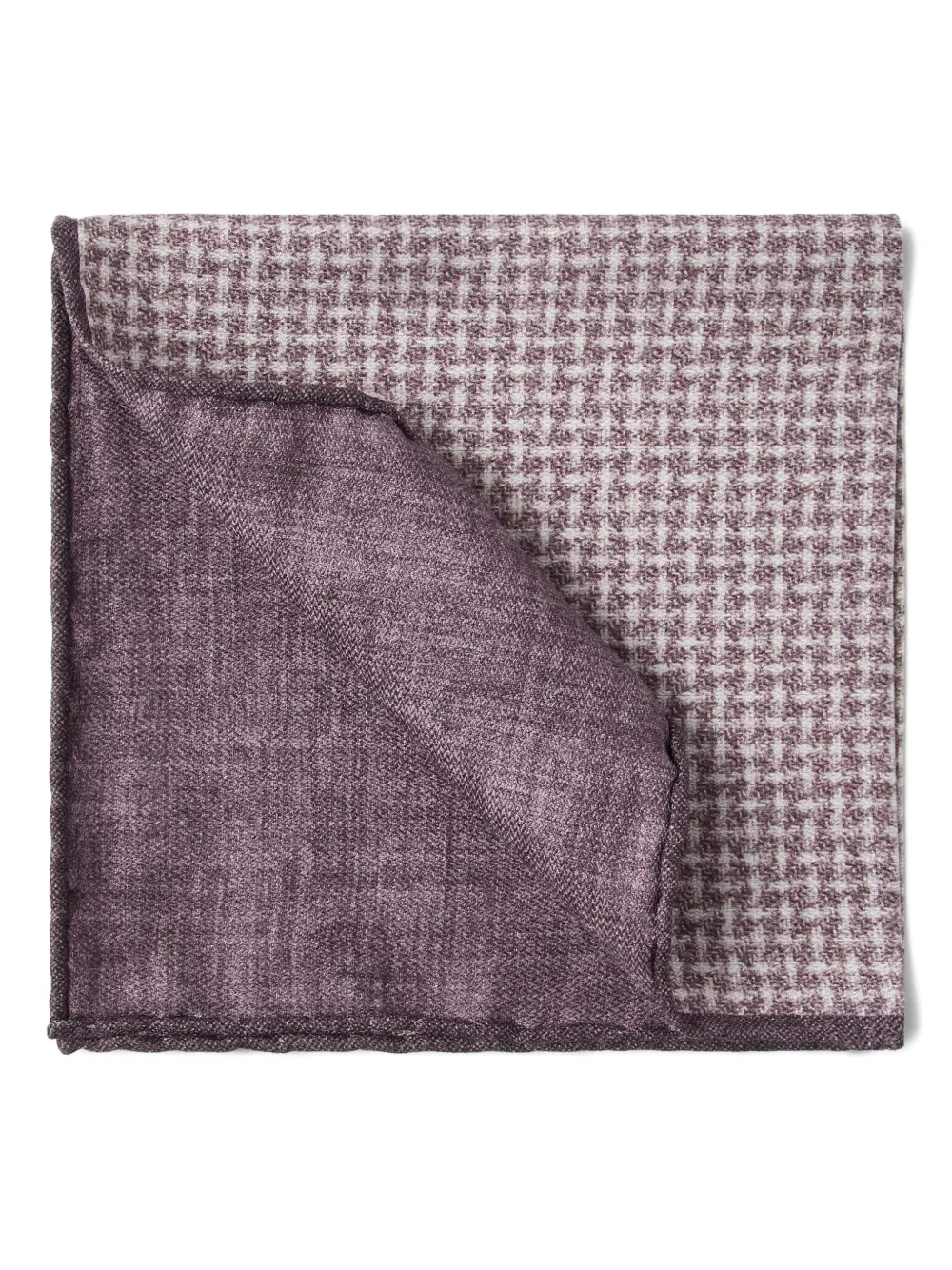 Brunello Cucinelli houndstooth-pattern pocket square | Purple | Image 1