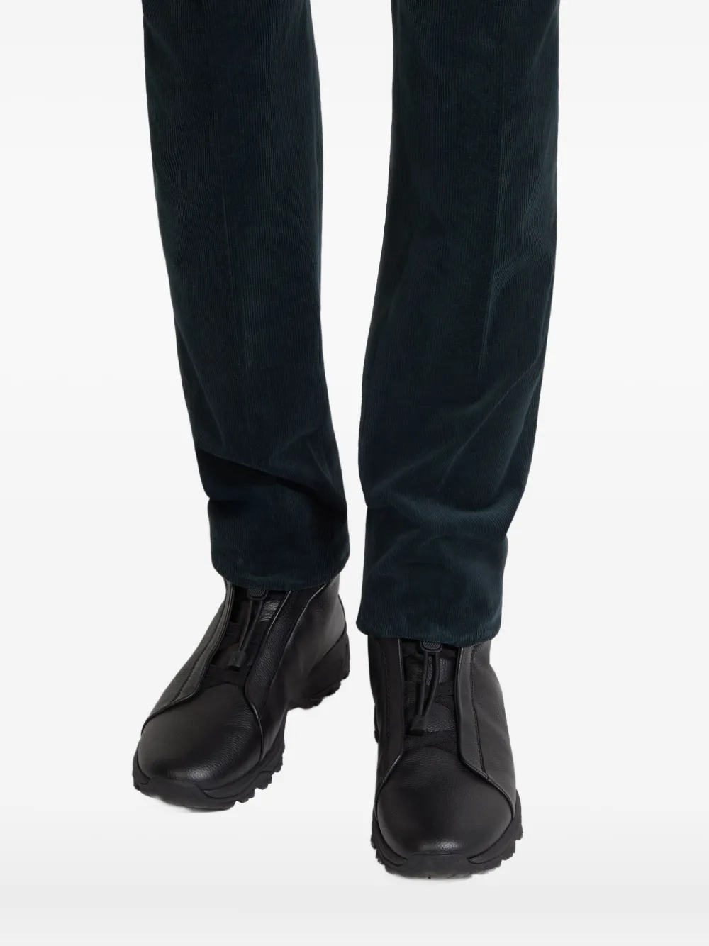 Zegna Triple Stitch suède sneakers Zwart