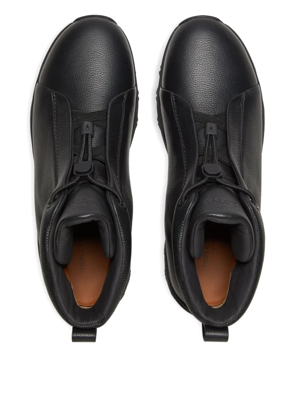 Zegna Triple Stitch suède sneakers Zwart