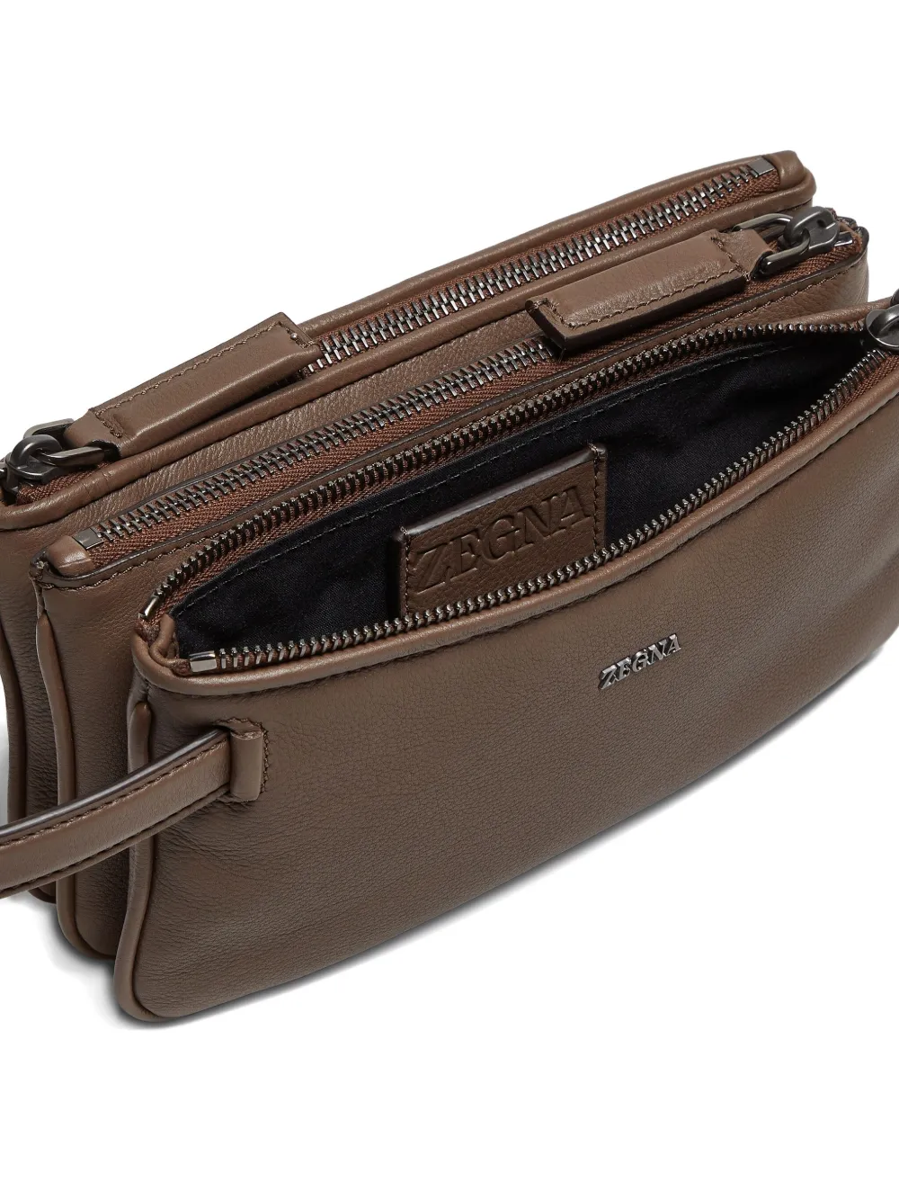 Zegna Buidel met rits Bruin