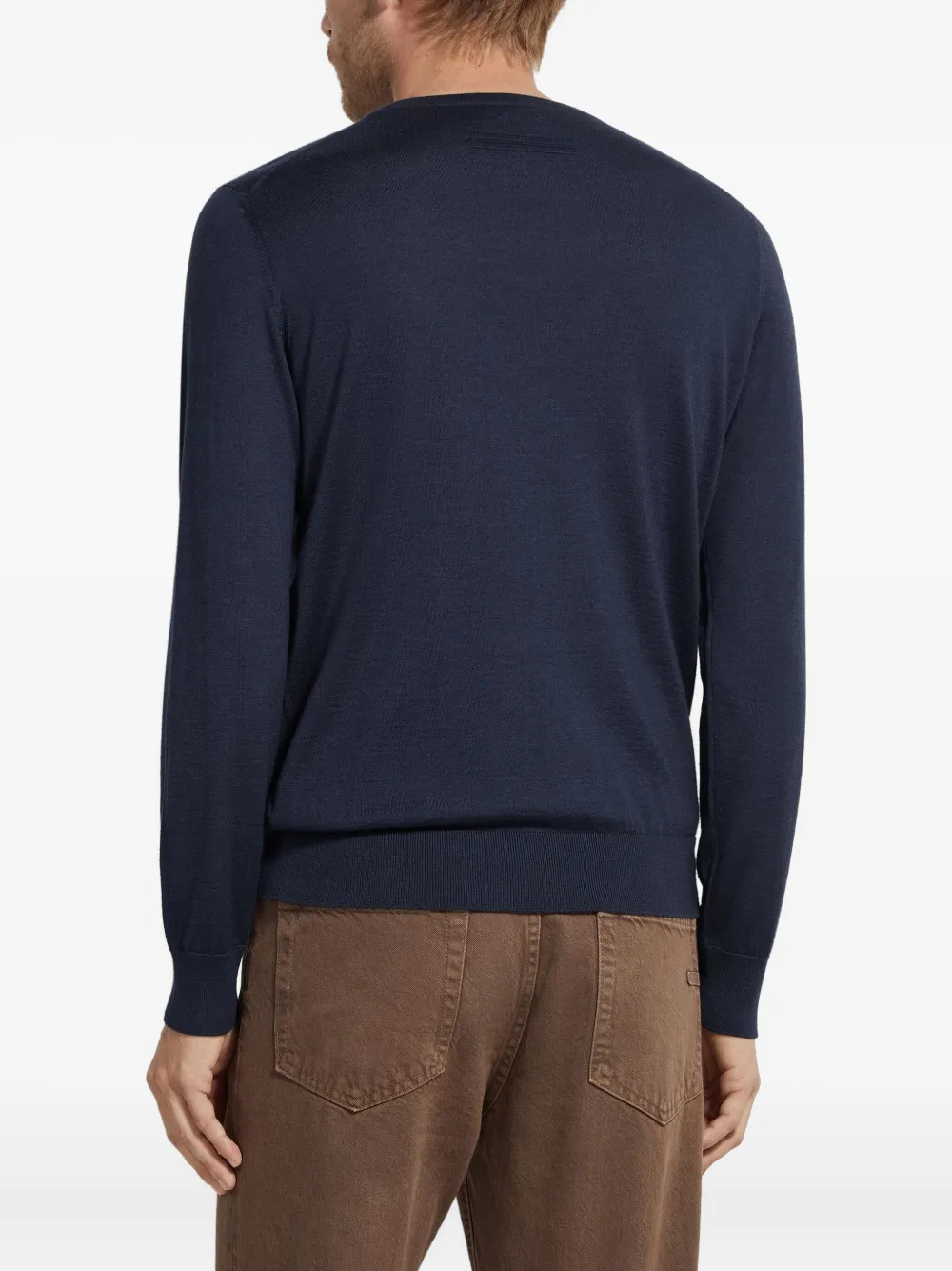 Zegna Crew-neck Sweater In Blue