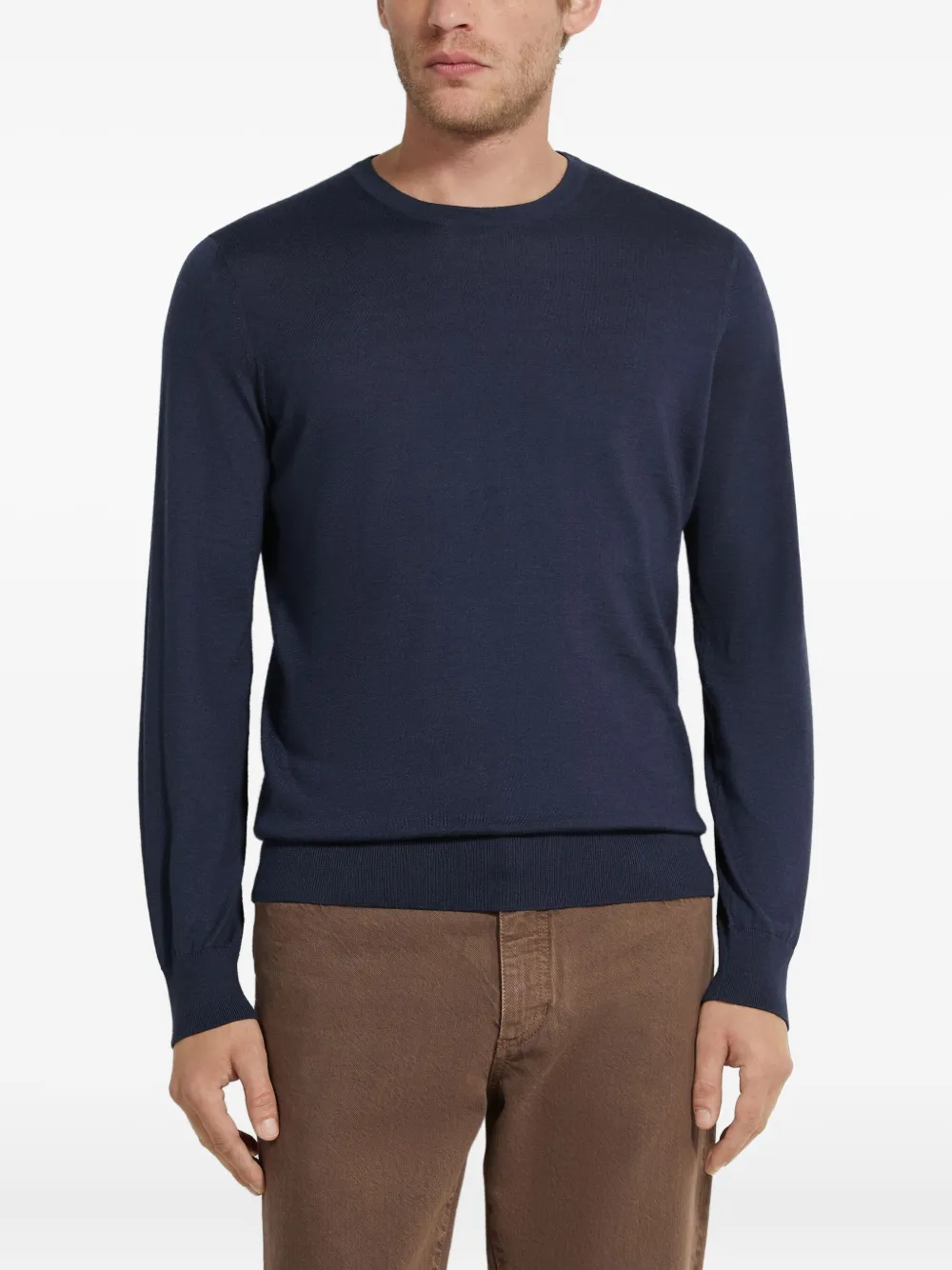 Zegna Crew-neck Sweater In Blue