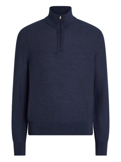 Zegna mock-neck half-zip cashmere sweater