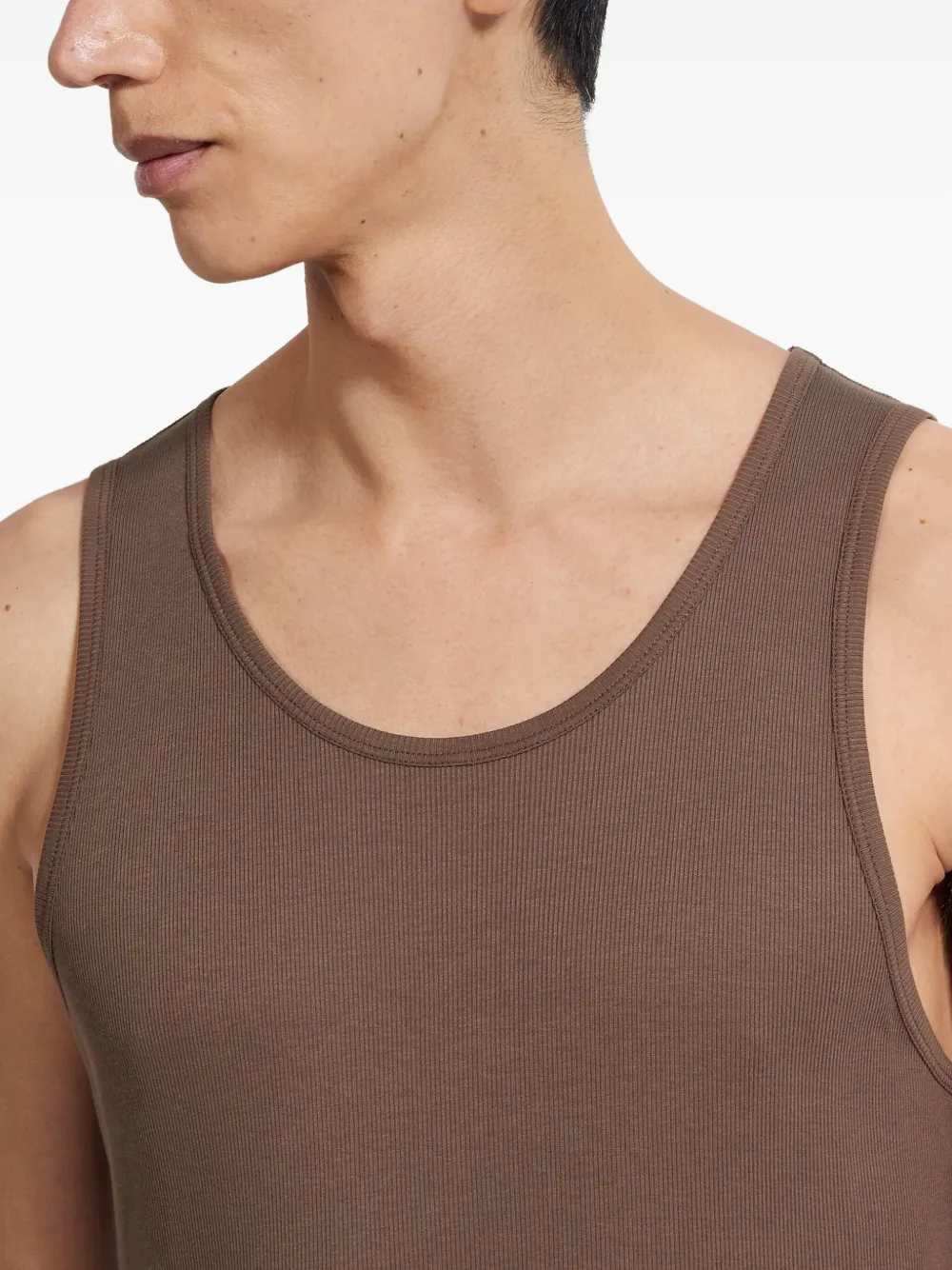 Zegna Geribbelde tanktop Bruin