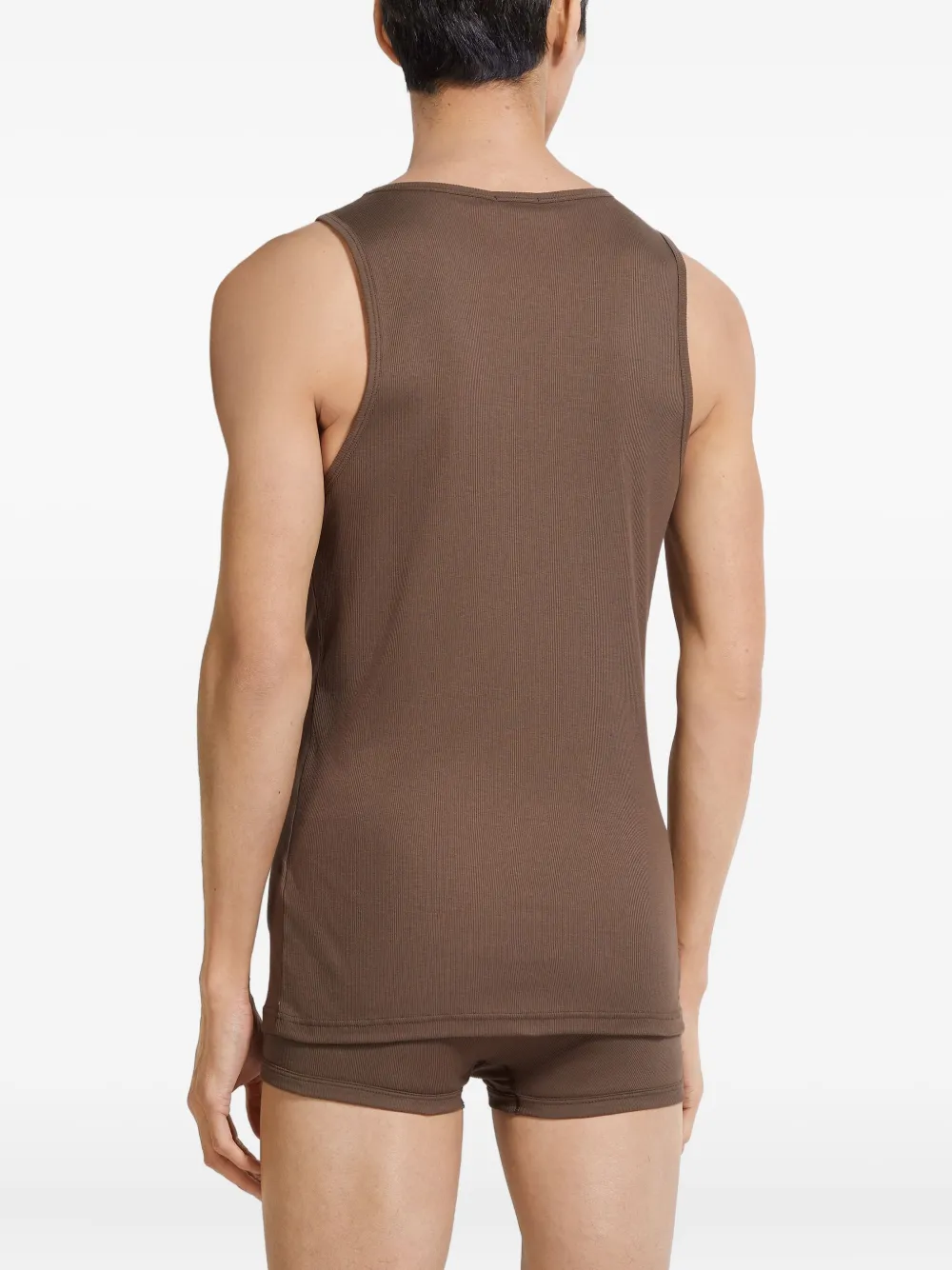 Zegna Geribbelde tanktop Bruin