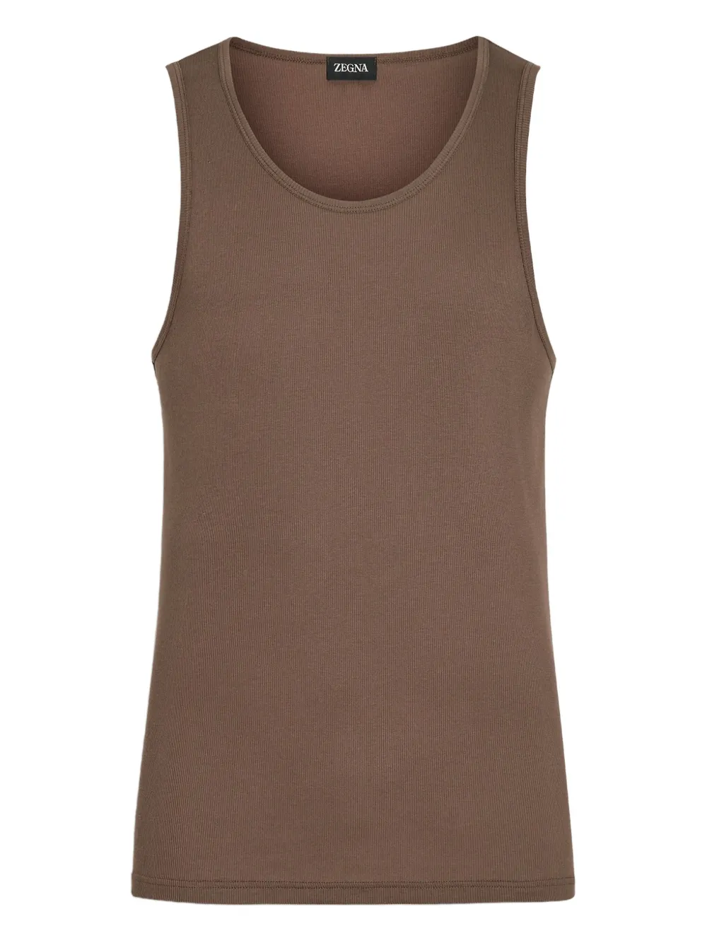 Zegna ribbed cotton-blend tank top | Brown | Image 1