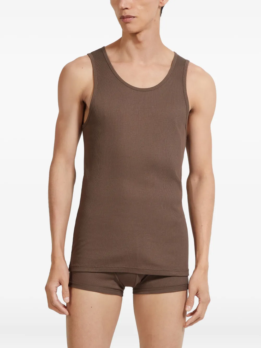 Zegna ribbed cotton-blend tank top | Vests & Tank Tops | Image 2