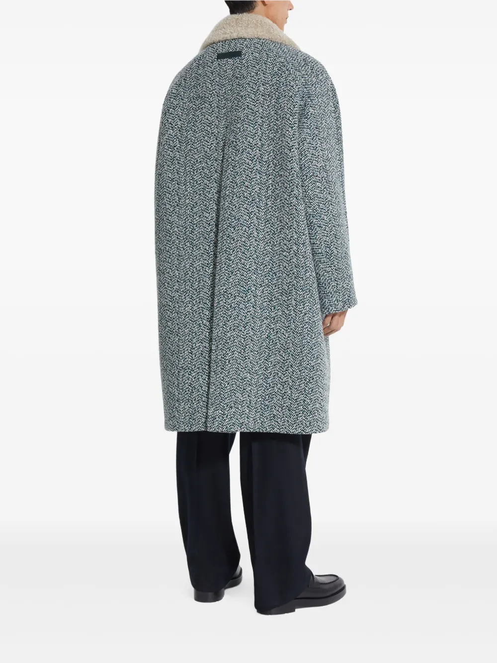 Zegna Jas met visgraatpatroon Blauw