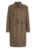 Zegna belted twill coat - Brown