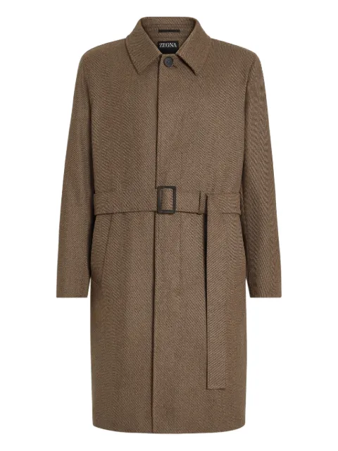 Zegna belted twill coat