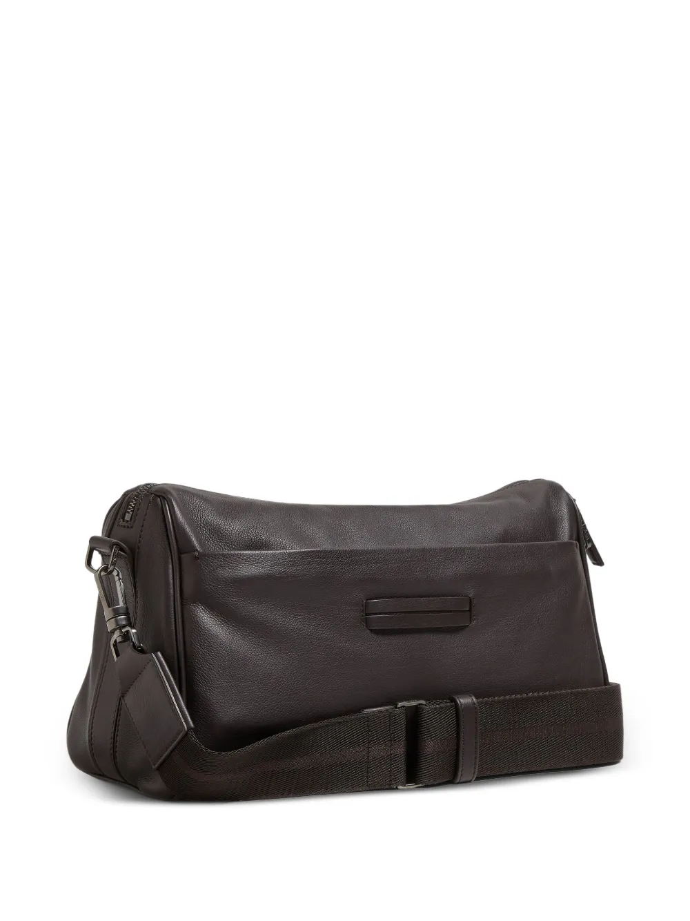 Zegna Leather Shoulder Bag In Brown