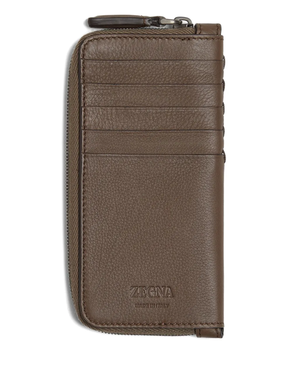 Zegna Secondskin Leather Wallet In Brown