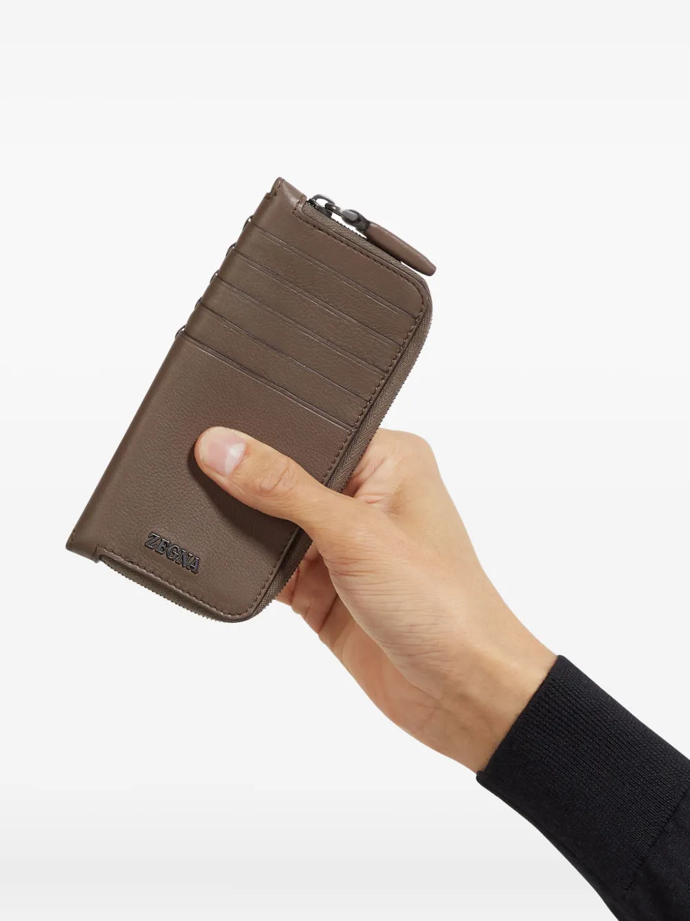 Zegna Secondskin Leather Wallet In Brown